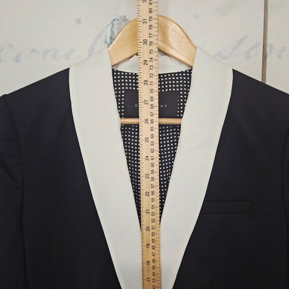 NWT Equipment Quincy Blazer Size 2 Black White Shawl Collar 100% Wool $475 - Picture 8 of 9